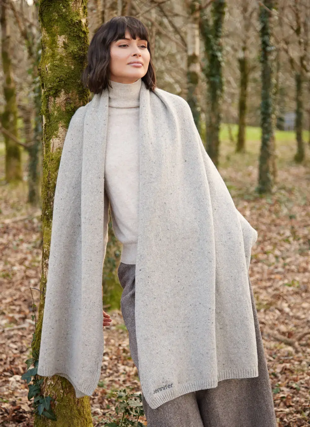 Personalized Cashmere/Wool Donegal Travel Wrap